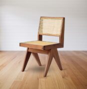 The Pierre Jeanneret Armless Chair and Student Chair by Srelle stand as timeless icons of mid-century modern furniture, embodying a rich heritage of design, craftsmanship, and functionality.