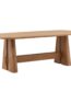 RIVA solid teak dining table handcrafted in Jepara featuring an architectural panel-leg design and contemporary styling.
