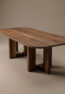 SOLARA solid wood dining table with sculptural architectural base handcrafted in Jepara.