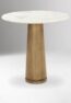 MIREVA marble top cafe table handcrafted in Jepara with a natural stone surface and solid teak wood base.