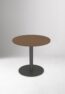 SELENE solid teak round bar table handcrafted in Jepara with a commercial pedestal base.